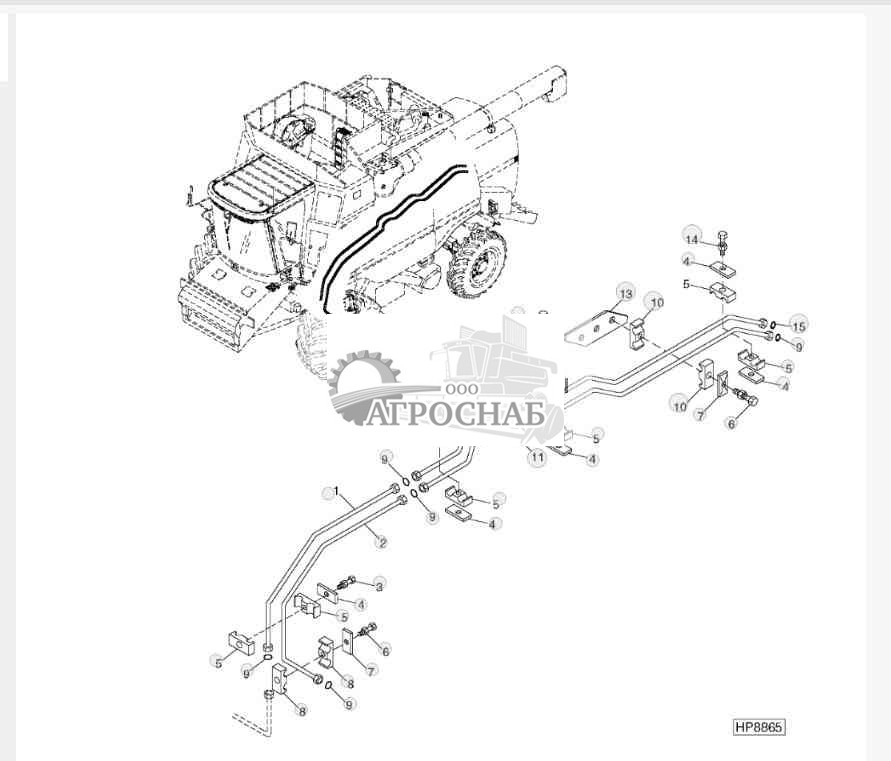 Leveling Cylinder Oil Lines (Sidehill) 9550SH ( 